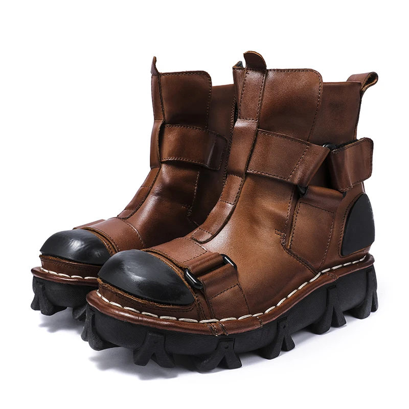 Leather Work Western - أحذية رجالية من الجلد الطبيعي للدراجات