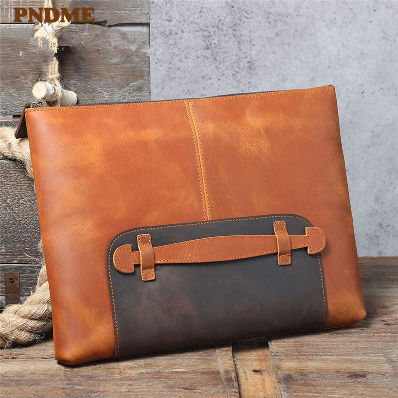 Vintage Leatherwork - حقيبة يد رجالية كلاسيكية مصنوعة يدويًا