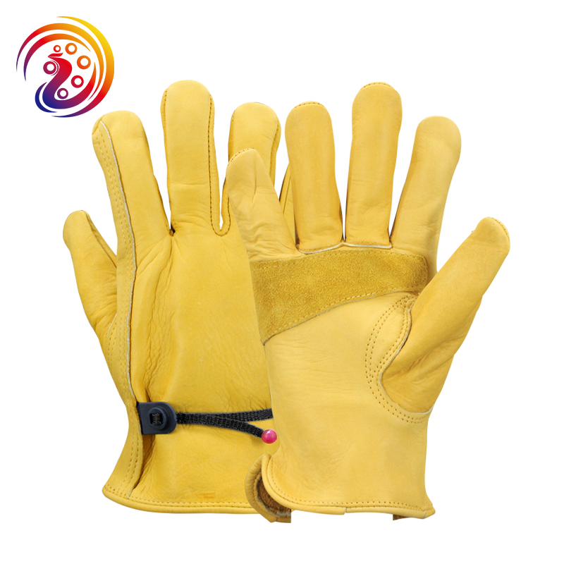Leather Work Factory - قفازات عمل من جلد البقر ،