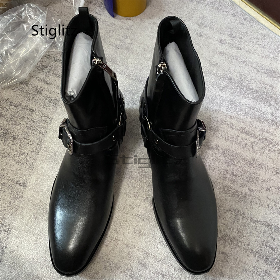 أحذية رجالية بحزام كاحل، جلد ط - مراجعة Leather Work Western وسعره
