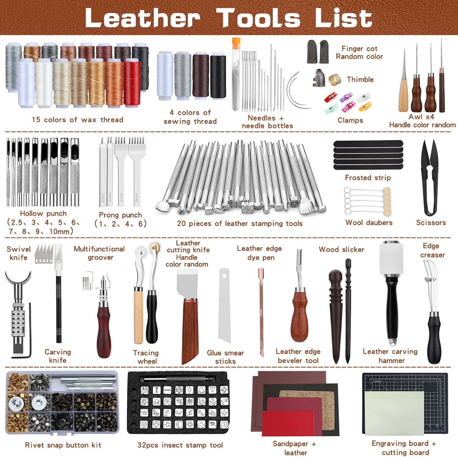 طقم أدوات تشكيل الجلود، أدوات  - مراجعة Leather Work Leather وسعره