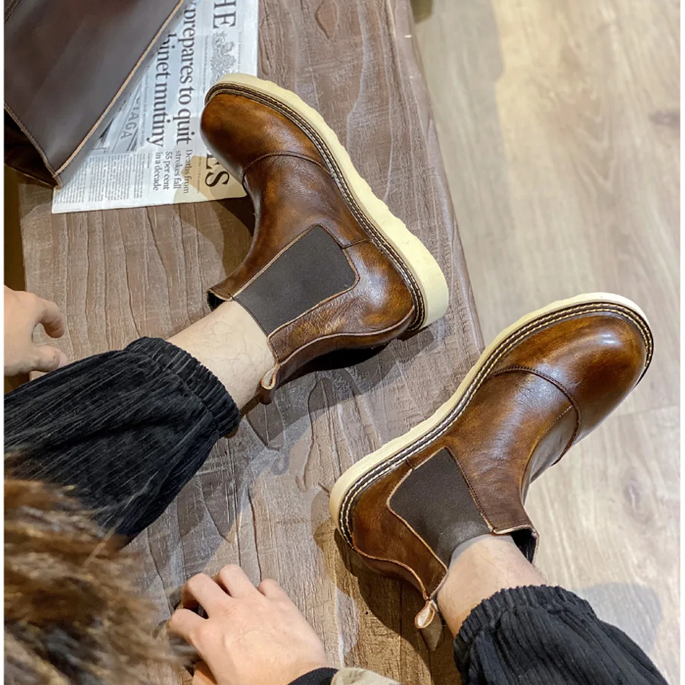 الرجعية الرجال جلد طبيعي تشيلس - مراجعة Leather Work Western وسعره