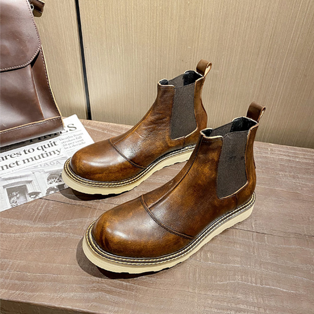 الرجعية الرجال جلد طبيعي تشيلس - مراجعة Leather Work Western وسعره