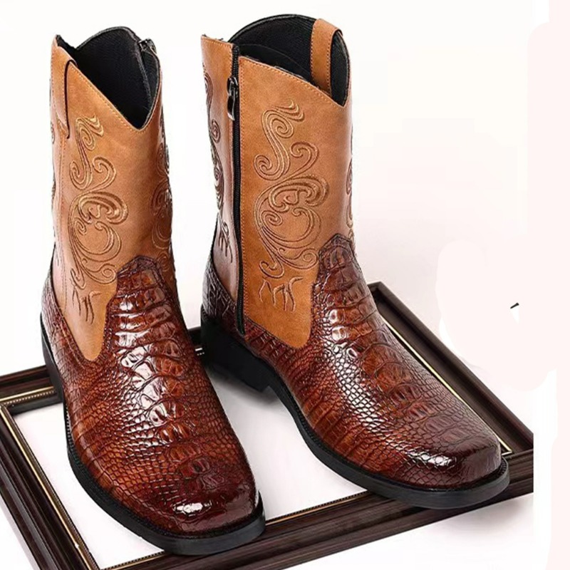 التطريز الرجال الأحذية الرجعية - مراجعة Leather Work Western وسعره