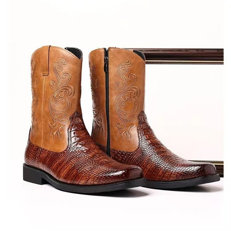 التطريز الرجال الأحذية الرجعية - مراجعة Leather Work Western وسعره