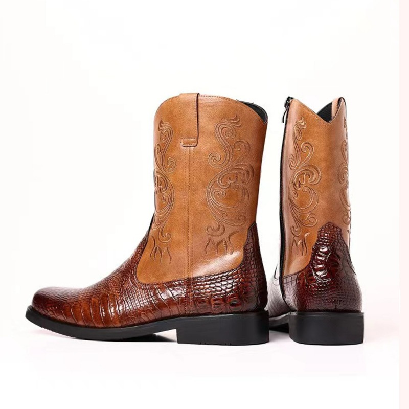 التطريز الرجال الأحذية الرجعية - مراجعة Leather Work Western وسعره